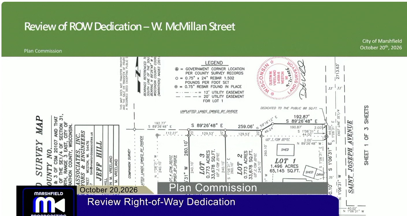 Marshfield Plan Commission reviews road classifications, future street space